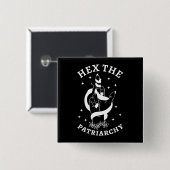 Badge Carré 5 Cm Sorcière féministe - Hex Le Patriarcat III (Devant & derrière)
