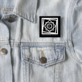 Badge Carré 5 Cm Sortilège noir (En situation)