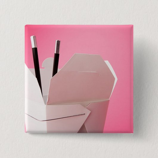 Badge Carré 5 Cm Sortir en rose (Devant)