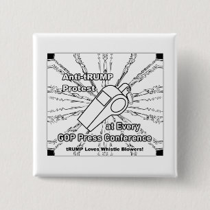 Badge Carré 5 Cm Souffleur de sifflet