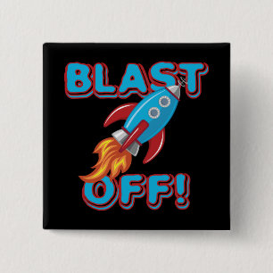 Badge Carré 5 Cm Soufflez le bateau de Rocket