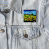 BADGE CARRÉ 5 CM SOUFFRANCES ET CAMPAGNE EN TOSCANE (En situation)