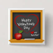 Badge Carré 5 Cm Souhaitez à votre Heureuse Sainte-Valentin enseign (Devant)