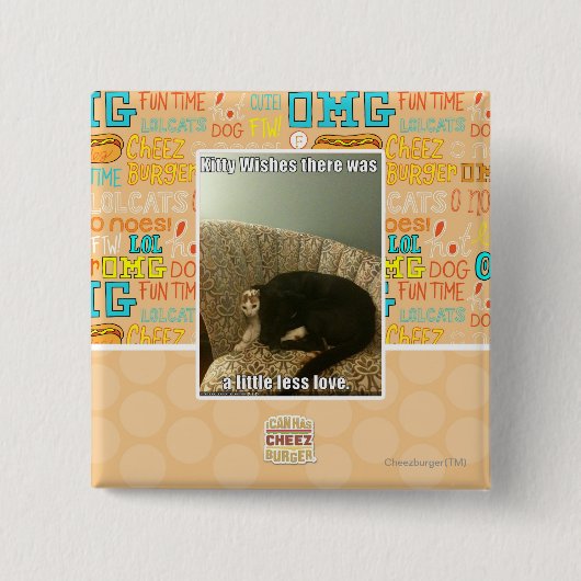 Badge Carré 5 Cm Souhaits de Kitty (Devant)