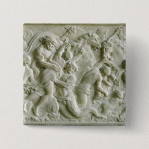 Badge Carré 5 Cm Soulagement dépeignant des nereids emportés par