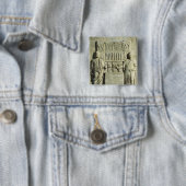 Badge Carré 5 Cm Soulagement dépeignant un magasin de couverts (En situation)