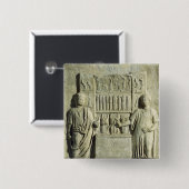 Badge Carré 5 Cm Soulagement dépeignant un magasin de couverts (Devant & derrière)