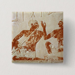 Badge Carré 5 Cm Soulagement peint dépeignant un joueur de