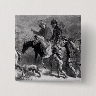 Badge Carré 5 Cm Soulèvement du yeomanry de la Nouvelle Angleterre