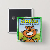 Badge Carré 5 Cm Sourire (Devant & derrière)