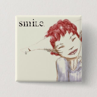 Badge Carré 5 Cm Sourire