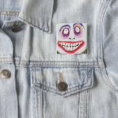 Badge Carré 5 Cm sourire d'oeil (En situation)