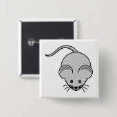 Badge Carré 5 Cm Souris (Devant & derrière)