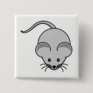 Badge Carré 5 Cm Souris