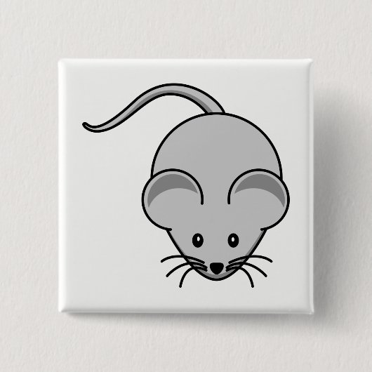 Badge Carré 5 Cm Souris (Devant)