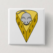 Badge Carré 5 Cm Souris de fromage (Devant)