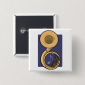 Badge Carré 5 Cm sousaphone (Devant & derrière)