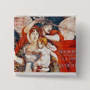 Badge Carré 5 Cm Souscrivez pour accélérer la paix par Victory