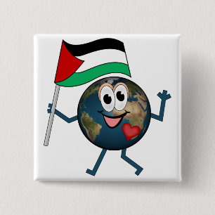 Badge Carré 5 Cm Soutenir l'État de Palestine
