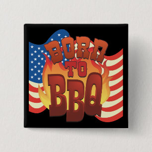 Badge Carré 5 Cm Soutenu au BBQ
