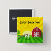 Badge Carré 5 Cm Soutien aux exploitations familiales (Devant & derrière)