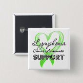 Badge Carré 5 Cm Soutien de la sensibilisation au lymphome (Devant & derrière)