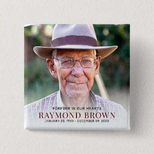 Badge Carré 5 Cm Souvenir de la photo commémorative des funérailles