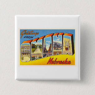 Badge Carré 5 Cm Souvenir de Vintage voyage de Ne d'Omaha Nébraska