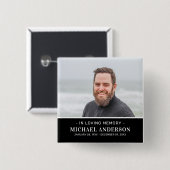 Badge Carré 5 Cm Souvenir des funérailles modernes (Devant & derrière)