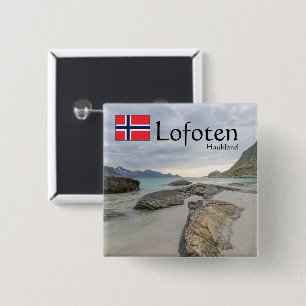 Badge Carré 5 Cm Souvenir Haukland