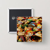 Badge Carré 5 Cm Souvenirs de Rome (Devant & derrière)