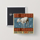 Badge Carré 5 Cm "Soyez" bouton entendu de Ron Paul (Devant & derrière)