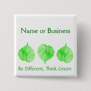 Badge Carré 5 Cm Soyez différent Penser Green Custom Name Business