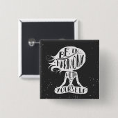 Badge Carré 5 Cm Soyez en harmonie avec vous-même (Devant & derrière)
