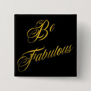 Badge Carré 5 Cm Soyez Fabuleux Devis Faux Gold Foil