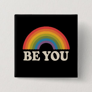 Badge Carré 5 Cm Soyez Vous Fierté Gay Lesbienne LGBTQ Allié Arc-en