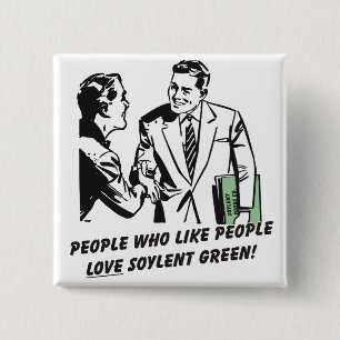 Badge Carré 5 Cm Soylent Vert Pour Les Amateurs De Gens