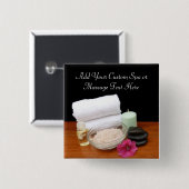 Badge Carré 5 Cm Spa/noir/couleur de scène salon de (Devant & derrière)