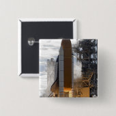 Badge Carré 5 Cm Space Shuttle Atlantis lève sur 15 (Devant & derrière)