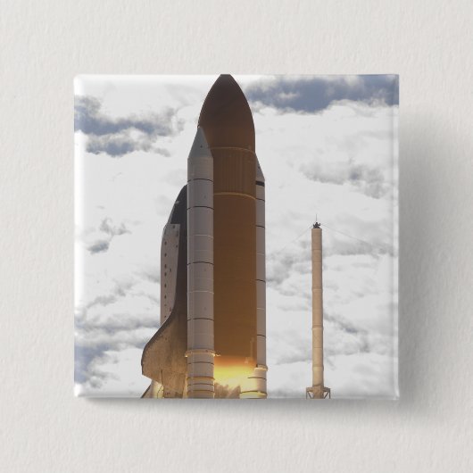 Badge Carré 5 Cm Space Shuttle Atlantis lève sur 16 (Devant)