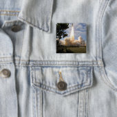 Badge Carré 5 Cm Space Shuttle Atlantis lève sur 19 (En situation)