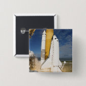 Badge Carré 5 Cm Space Shuttle Atlantis se lève sur 12 (Devant & derrière)
