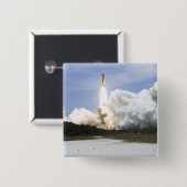 Badge Carré 5 Cm Space Shuttle Atlantis se lève sur 28 (Devant & derrière)
