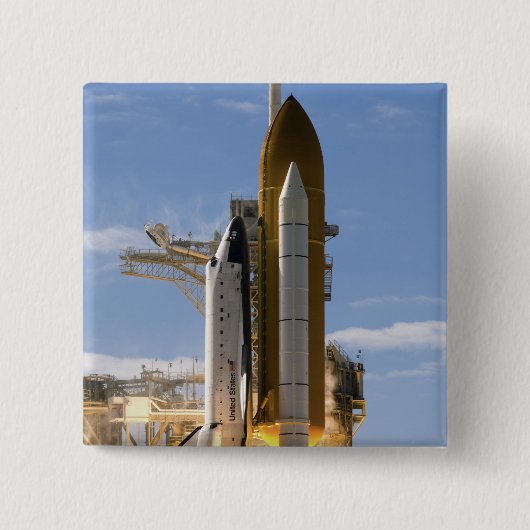Badge Carré 5 Cm Space Shuttle Atlantis se lève sur 5 (Devant)