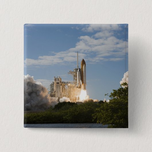 Badge Carré 5 Cm Space Shuttle Atlantis se lève sur 7 (Devant)