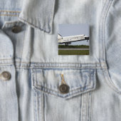 Badge Carré 5 Cm Space Shuttle Discovery approche l'atterrissage 4 (En situation)