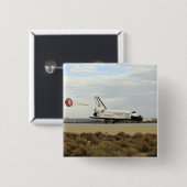 Badge Carré 5 Cm Space Shuttle Discovery déploie son parachute de t (Devant & derrière)