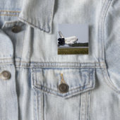 Badge Carré 5 Cm Space Shuttle Discovery touche 2 (En situation)