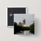 Badge Carré 5 Cm Space Shuttle Endeavor se lève (Devant & derrière)