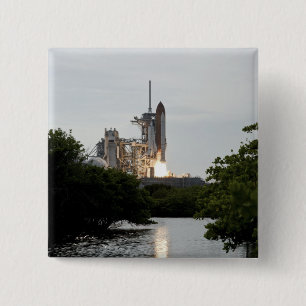 Badge Carré 5 Cm Space Shuttle Endeavor se lève